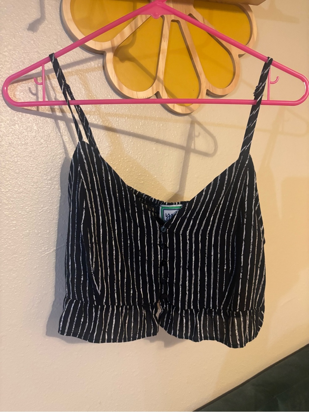 Black & White Striped Crop Top - [Brand]